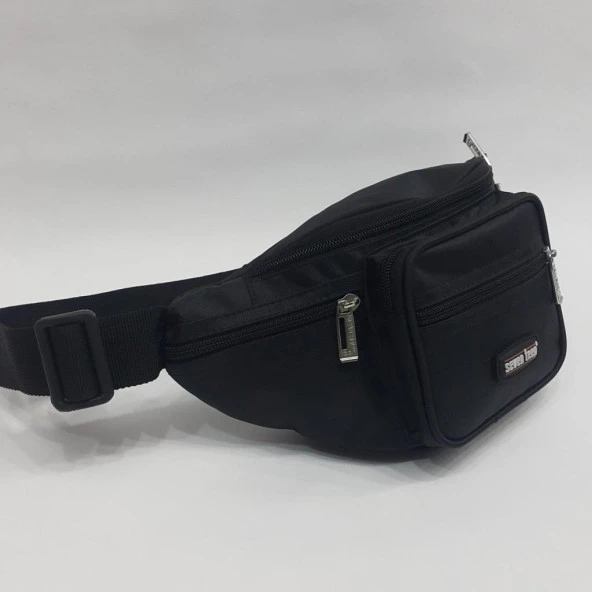 6 Bölmeli Siyah Kumaş Erkek Seventeen Bel Çantası - 10