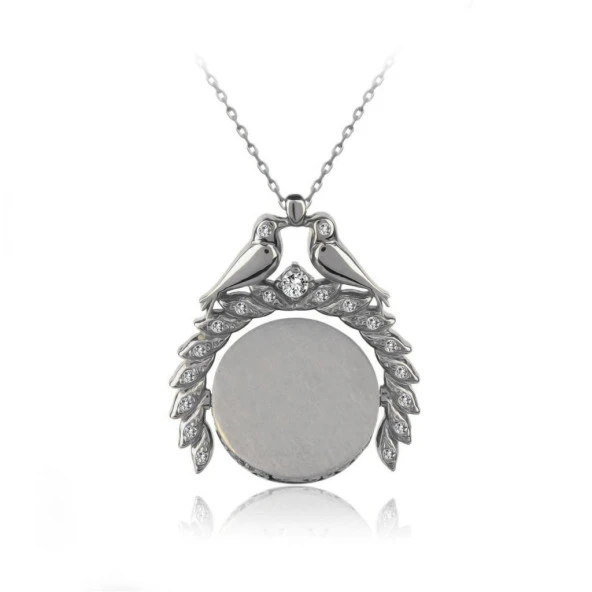 Taşlı Kuş Detaylı Bayan Şık Kolye İsim Yazılabilir - 6