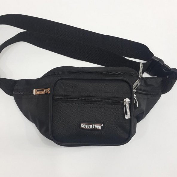 Seventeen Siyah Kumaş 6 Bölmeli Erkek Bel Çantası - 4