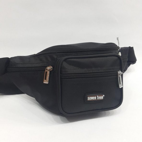 Seventeen Siyah Kumaş 6 Bölmeli Erkek Bel Çantası - 5