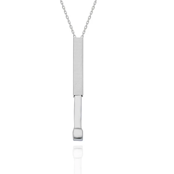 Düz Model 925 Ayar Kolye - 2