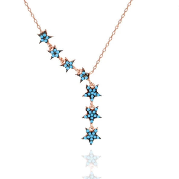 Yıldız Serisi Turkuaz Taşlı Gümüş Kolye