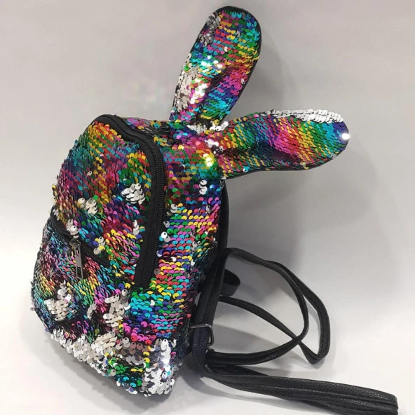 Tavşan Model Gökkuşağı Çocuk Sırt Çantası - 10