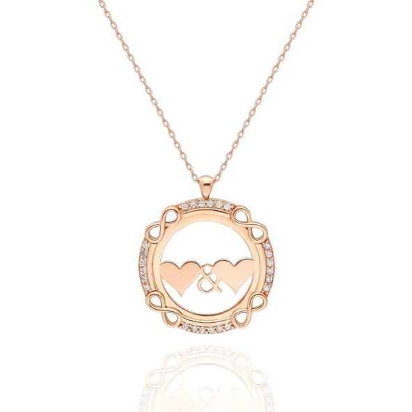 Daire İçinde Kalpli Kolye - 5