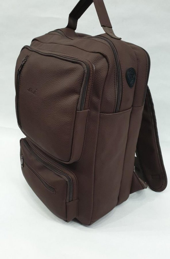 İmitasyon Deri Leptop Sırt Çantası - 7