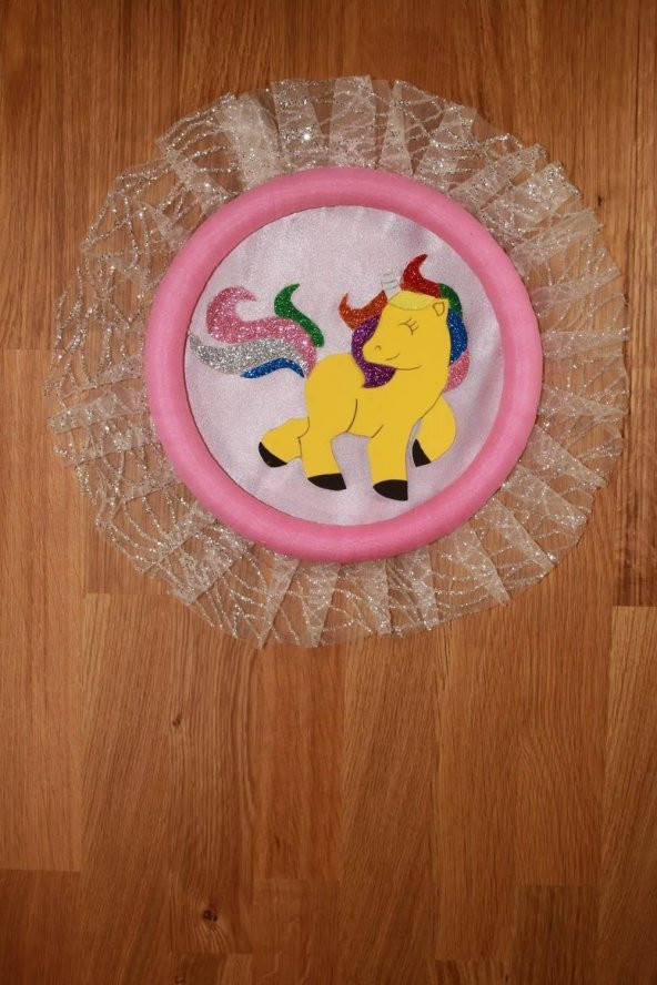 El Yapımı Pembe At Halka Kız Çocuk Odası Kapı Süsü - 2