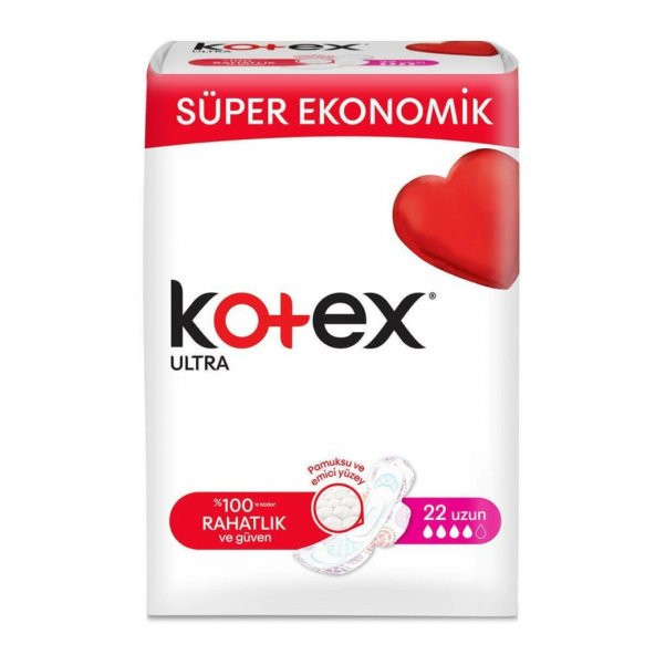 Kotex Ultra Quadro Süper Ekonomik Kanatlı Hijyenik Ped Normal 28 Adet