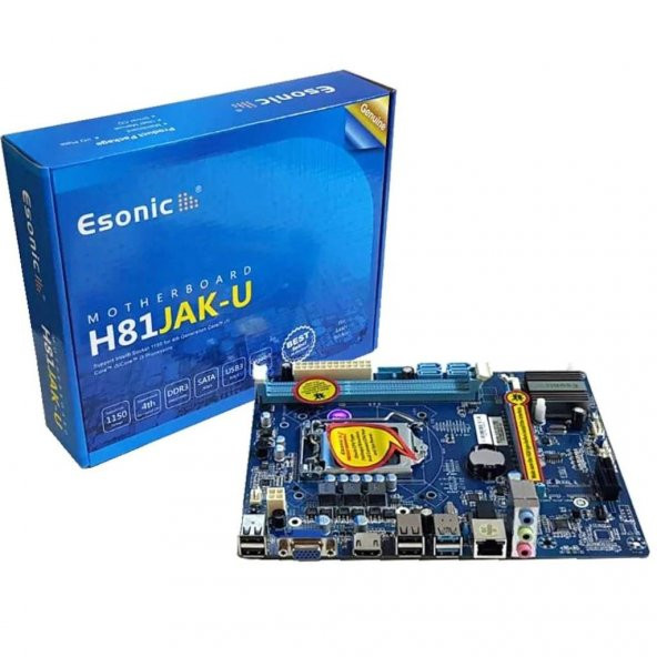 Esonic H81 JAK Pci Express x16 DDR3 mATX 1150p Kutulu Anakart