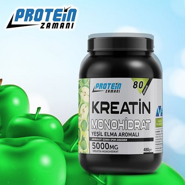 Protein Zamanı Kreatin Monohidrat (Creatine) 480 gr 80 Servis Yeşil Elma - 2