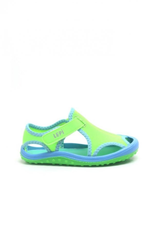 Lepi Kids Cırtlı Yeşil Dalgıç Kumaş  Çocuk Yazlık Ayakkabı Sandalet