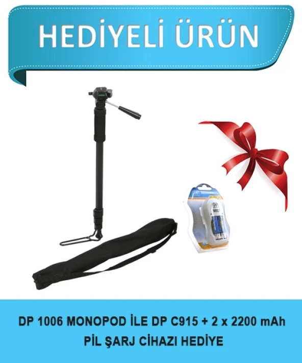 DP-1006 Profesyonel Monopod DSLR tripod (Pil Şarj Aleti Hediyeli)