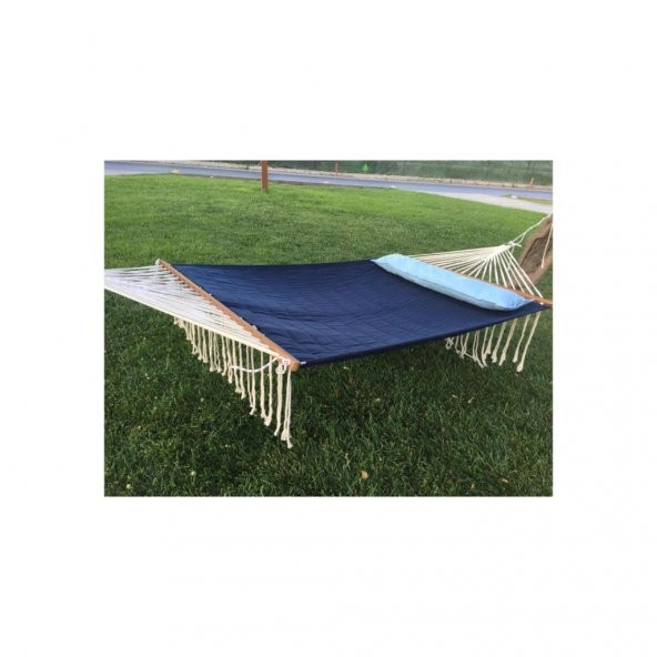 Bilen Hamak Kumaş Hamak Yastıklı 150 cm.Lacivert-Mavi - 2