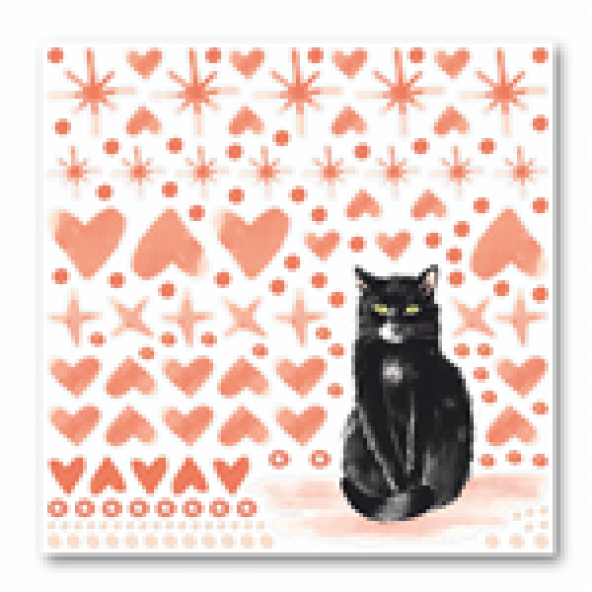 Sacayak Sticker Sevimli Kara Kedi Figürlü Çocuk Odası Sticker