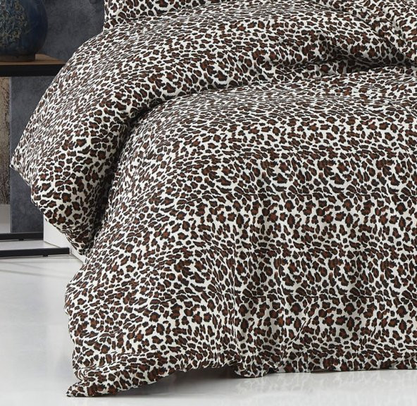 Majeste Pamuklu Leopar Desenli Çift Kişilik Nevresim Takımı-8375 - 3