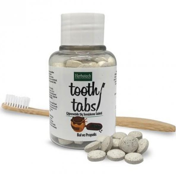 Herbatech Çiğnenebilir Diş Temizleme Tableti (Bal ve Propolis)