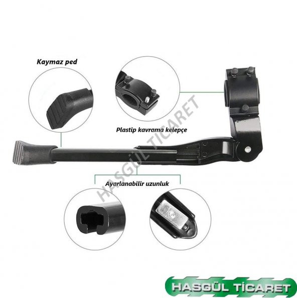 HSGL BİSİKLET ARKA KADRO BAĞLANTILI AYARLANABİLİR DESTEK SİYAH AYAK - 5