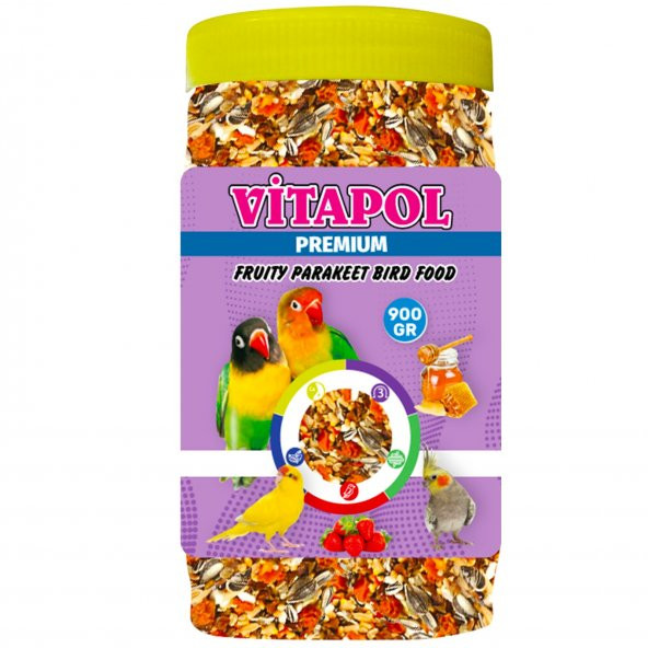 VİTAPOL PREMIUM MEYVELİ PARAKET PAPAĞAN KUŞ YEMİ 900 GR - 1