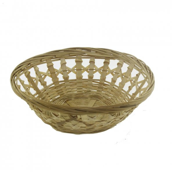 20x6cm Doğal Hasır Örme Kase Sepet