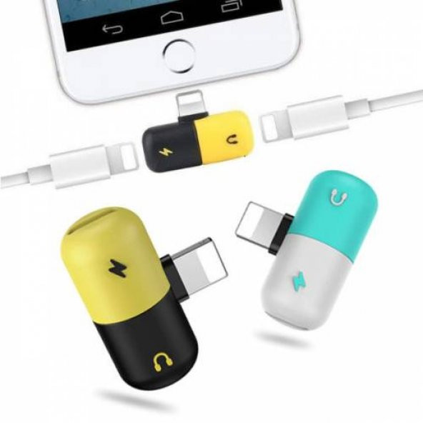İphone 7-8-X Kulaklık ve Şarj Girişi Çoklayıcı Lightning Adaptör - 2