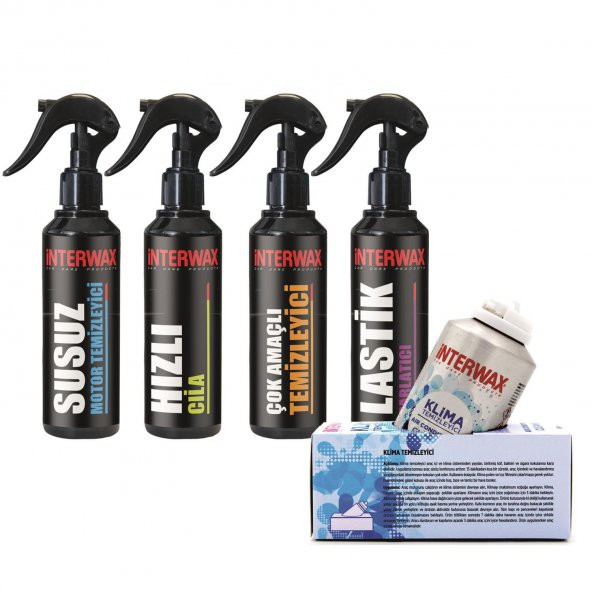 INTERWAX KLİMA TEMİZLEME KLİMA FRESH + 4LÜ OTO BAKIM SETİ