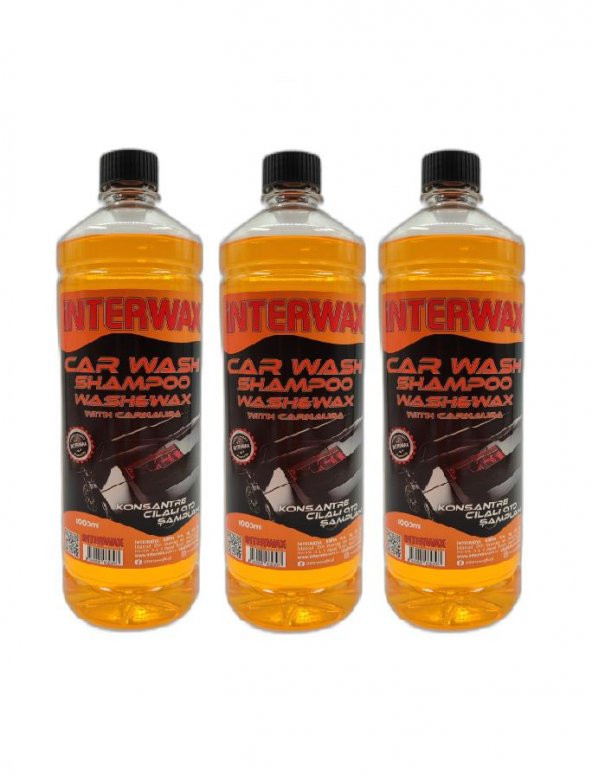 INTERWAX 3 ADET - CİLALI OTO ŞAMPUANI 1L