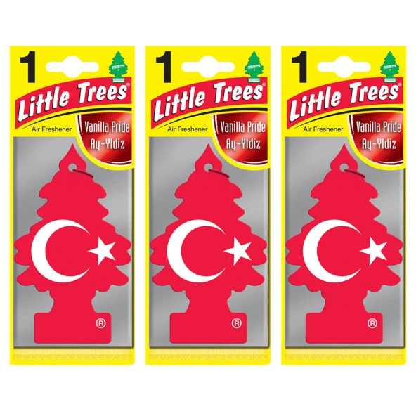 Little Trees 3'lü TÜRK Bayrağı Vanilya Aromalı Asma Oto Kokusu