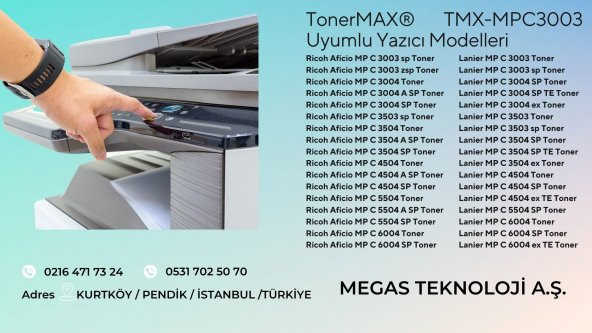 Ricoh Aficio MPC3003 Toner Tozu Sarı/ MPC3004 / MPC3503 / MPC3504 - 2