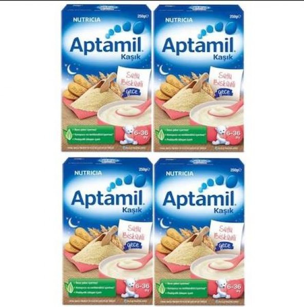 Aptamil Sütlü Bisküvili Kaşık mama 250 gr X 4 Adet - 1