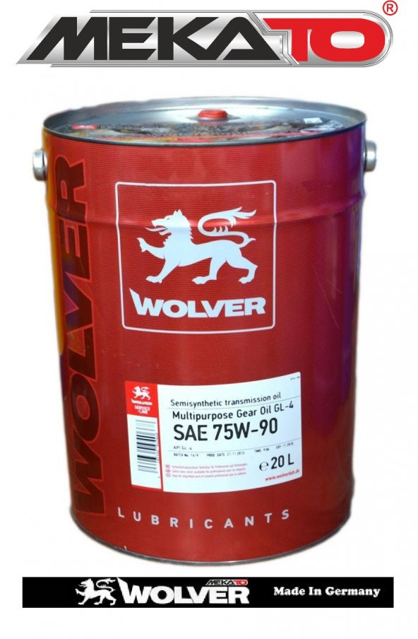 Wolver 75W 90 - 20 Lt. Multipurpose Şanzuman yağı GL4