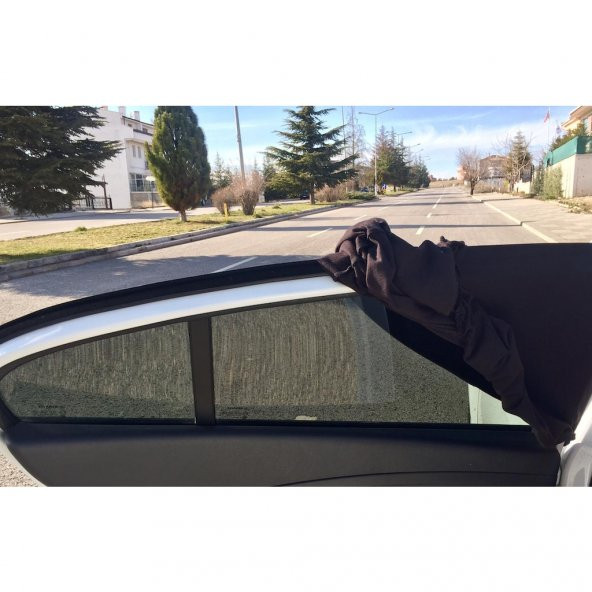 Araba Araç Oto Yan Cam Güneşlik Örtü Perde Kılıf Güneşliği - 3