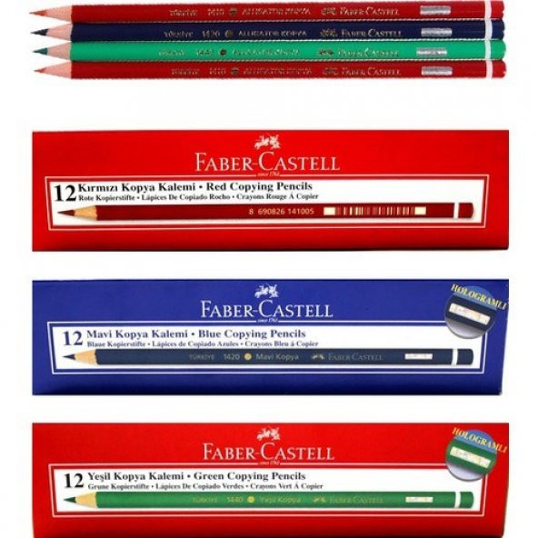 Faber-Castell kırmızı-Yeşil-mavi Kopya Boya Kalemi 12 Lİ