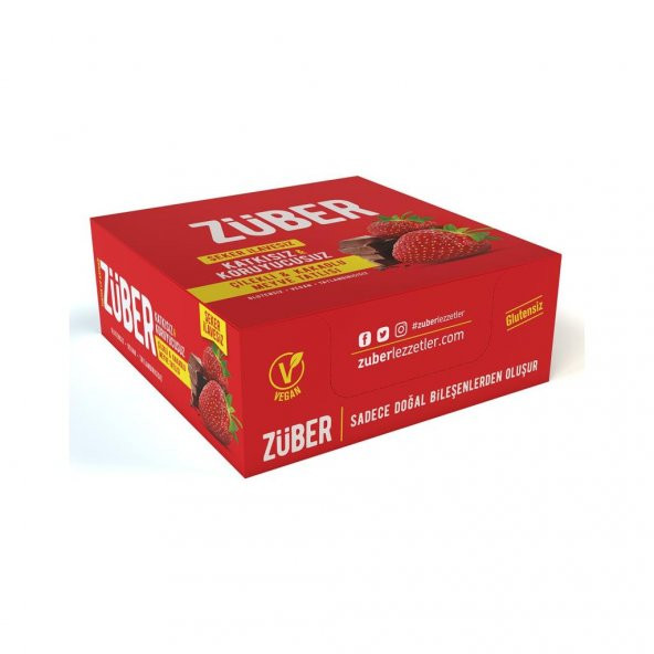 Züber Çilekli ve Kakaolu Meyve Tatlısı - 12 Adet x 40Gr - 2