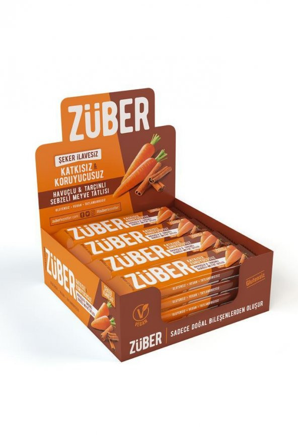 Züber Havuçlu ve Tarçınlı Sebzeli Meyve Tatlısı - 12 Adet x 35Gr