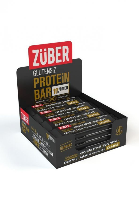 Züber Kakaolu Protein Barı - 12 Adet x 35Gr