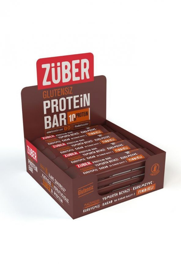 Züber Fındıklı Protein Barı - 12 Adet x 35Gr