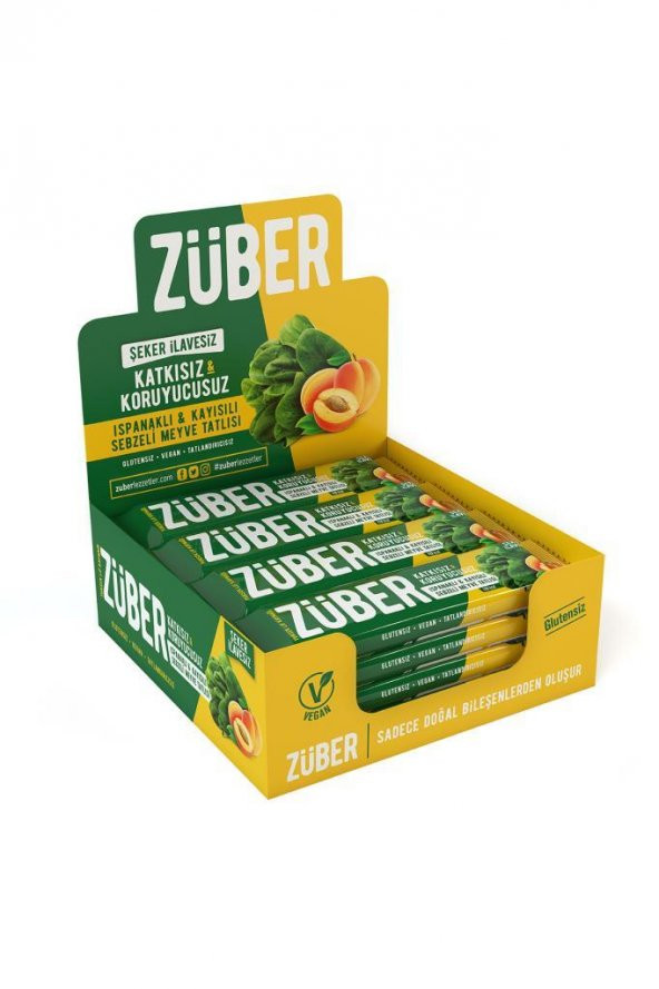 Züber Ispanaklı ve Kayısılı Sebzeli Meyve Tatlısı - 12 Adet x 35Gr