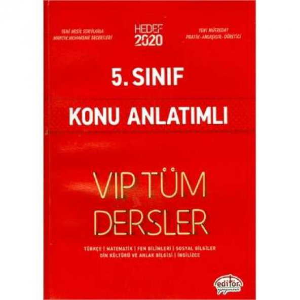 Editör 5.Sınıf Vip Tüm Dersler Konu Kitabı Kırmızı Kitap