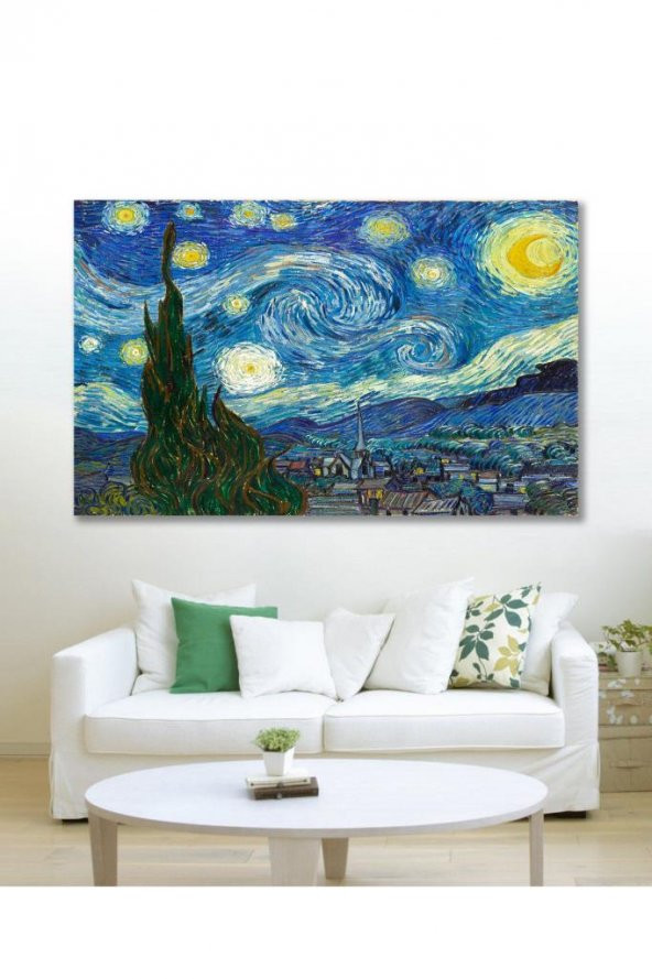 70x100 Van Gogh Yıldızlı Gece Duvar Kanvas Tablo