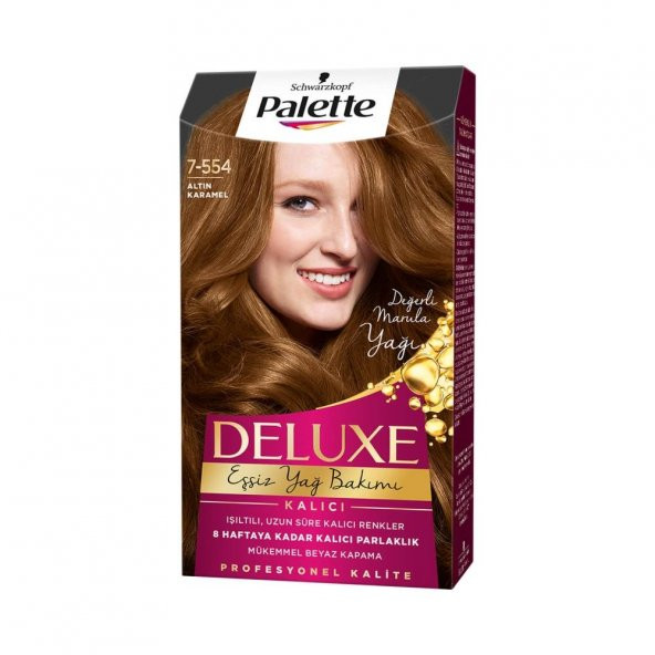 Palette Deluxe Kit Saç Boyası  7-554 Altın Karamel