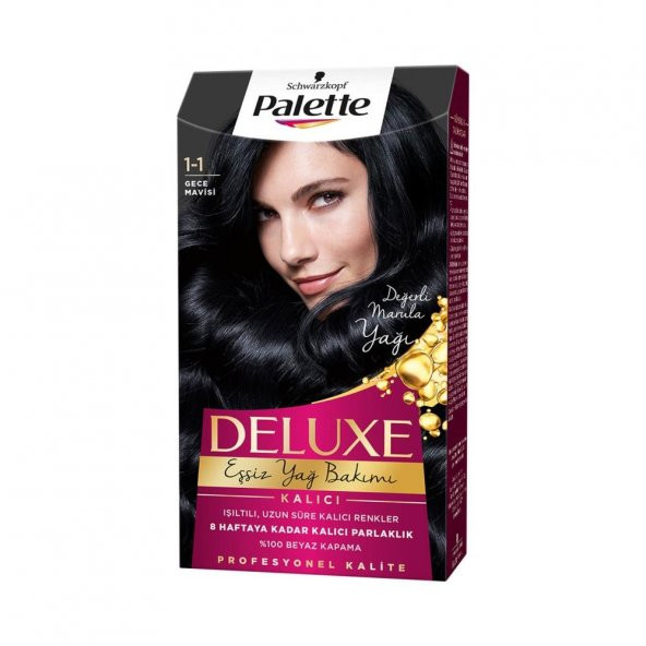 Palette Deluxe Kit Saç Boyası  1-1 Gece Mavisi - 1
