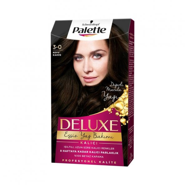 Palette Deluxe Kit Saç Boyası  3-0 Koyu Kahve