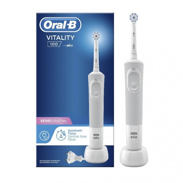 Oral-B Vitality 100 Quadrant Timer Sensi Ultra Thin Şarjlı Diş Fırçası - Kutulu