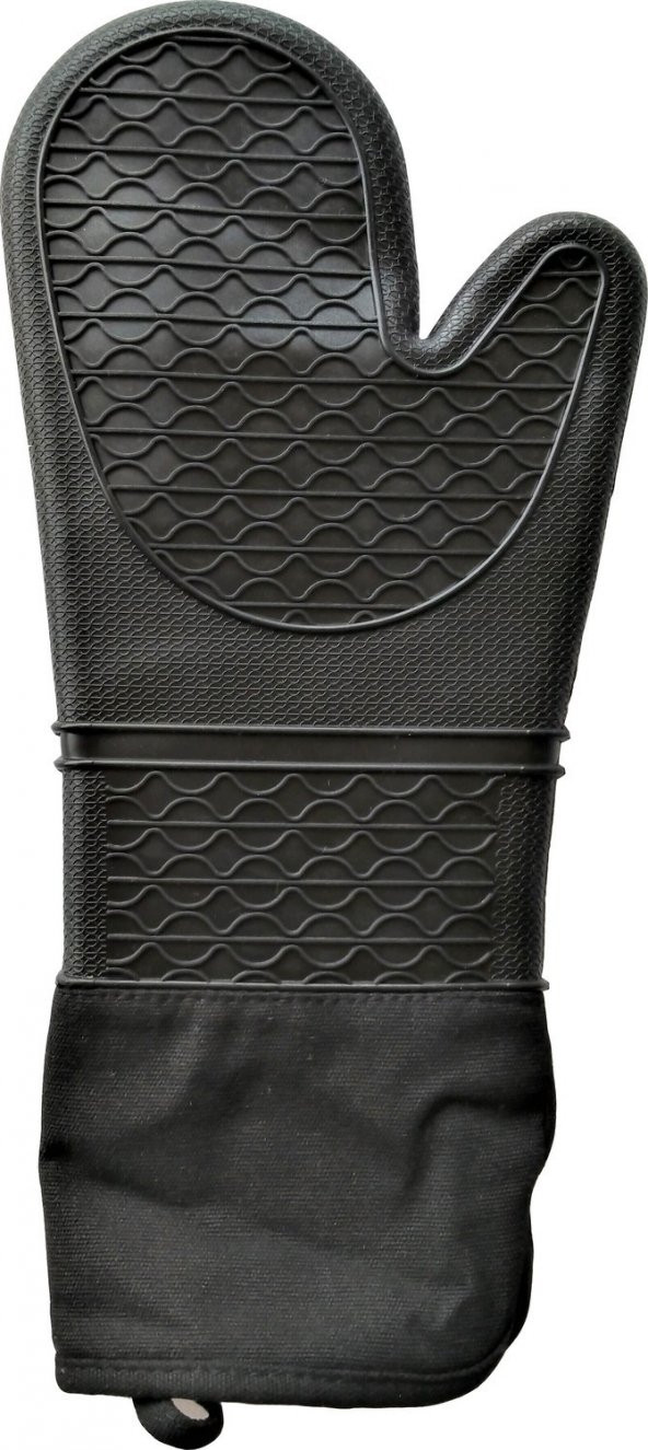 Penguen Karamela Büyük Boy Silikon Fırın Eldiveni 40cm - Siyah