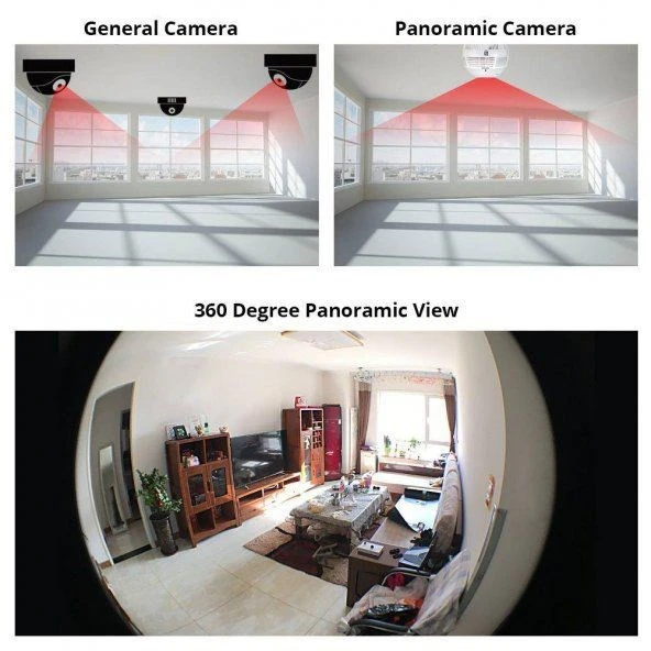 AteşTech Panoramik 360 derece 1080p Wifi Ampul Şeklinde Güvenlik Kamerası Balık Gözü - 5