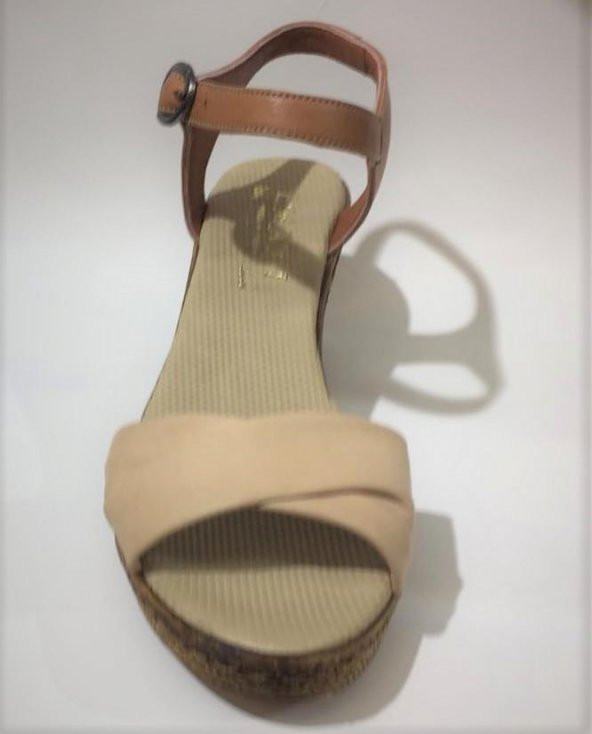 Emani 785.071 Bej Kadın Deri Topuklu Sandalet - 3