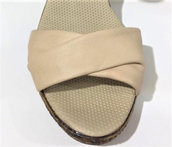 Emani 785.071 Bej Kadın Deri Topuklu Sandalet - 4