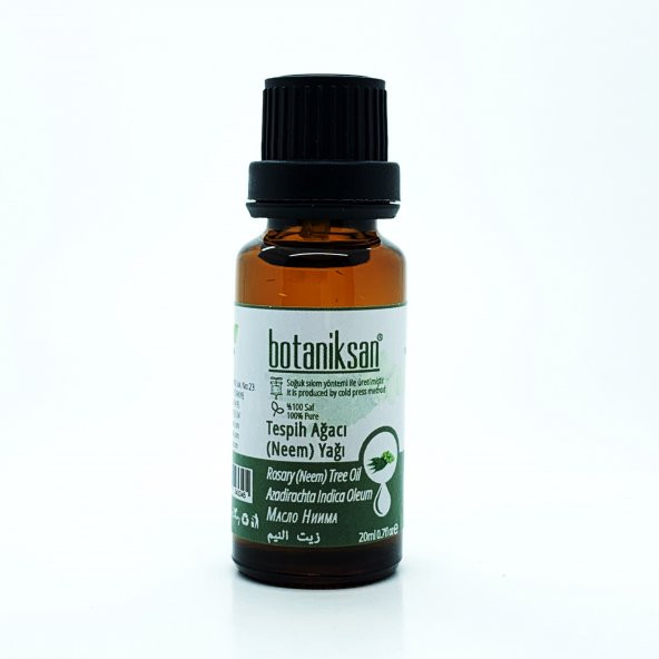 Botaniksan Tesbih Ağacı Neem Yağı 20ML Soğuk Sıkım, Saf, Doğal, Katkısız