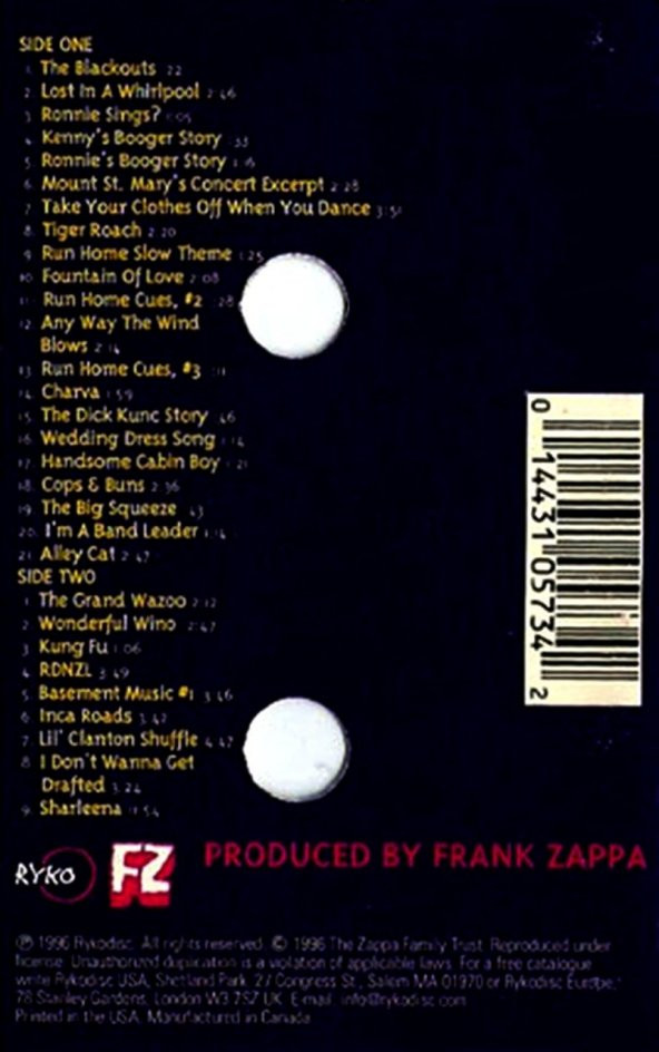 FRANK ZAPPA - THE LOST EPISODES (MC) (1996) - 2