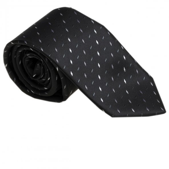 Siyah Beyaz Desenli Kravat