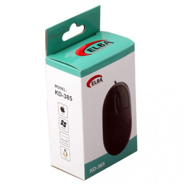 Elba KD-385 Siyah USB Kablolu Optik Mouse
